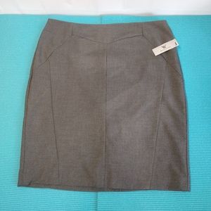Worthington Women's Lined Gray Pencil Straight Skirt Size 16